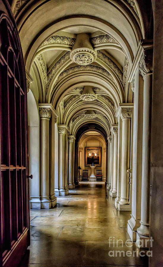 Architecture Photograph - Mansion Hallway by Adrian Evans