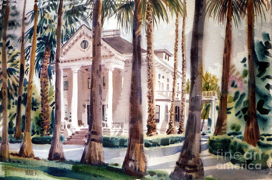 Mansion in Palo Alto Painting by Donald Maier