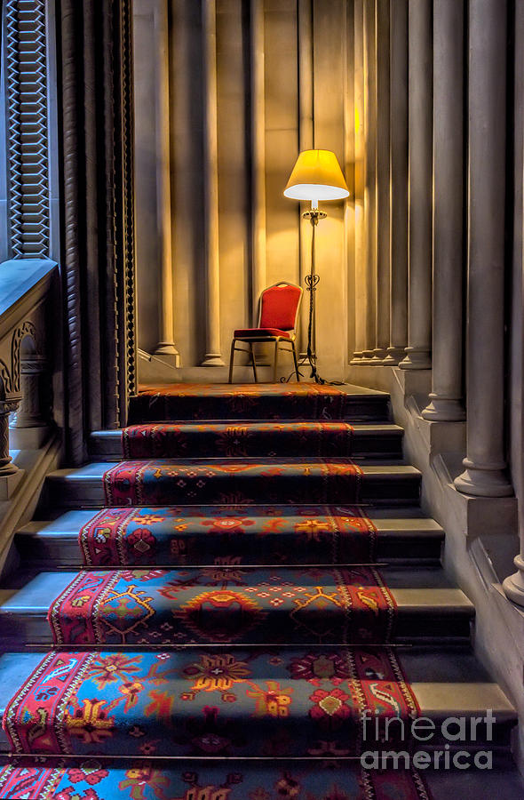 Architecture Photograph - Mansion Stairway by Adrian Evans