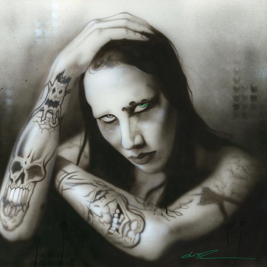 Black And White Painting - Manson III by Christian Chapman Art