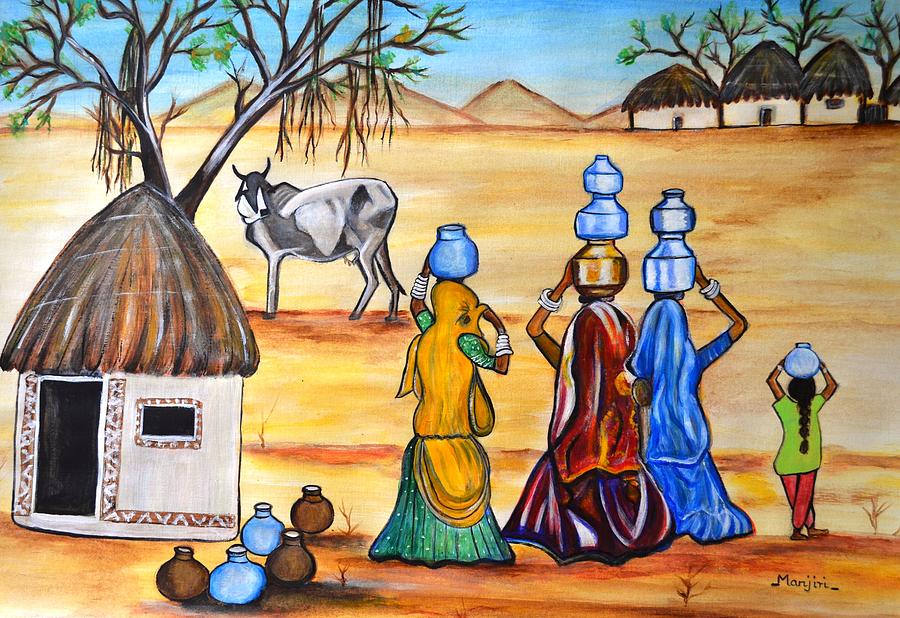 Mountain Painting - Manthan-Gujrat women empowermenmt by Manjiri Kanvinde