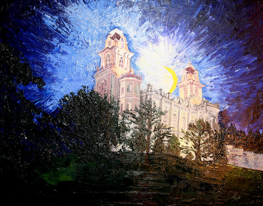 Manti Temple Painting by Nila Jane Autry
