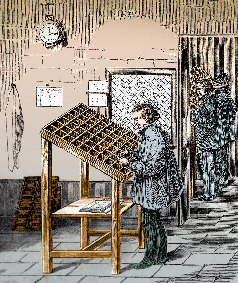 Manual Typesetter, 19th Century Photograph by Science Source