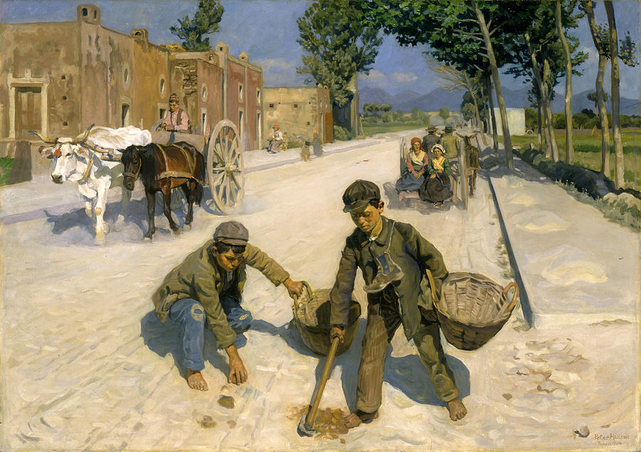 Manure Gatherers Painting by Peter Hansen