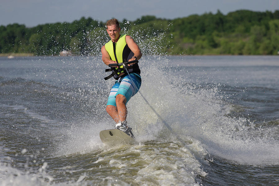 Man†wakeboarding†on River Photograph by Mike Roemer - Fine Art America