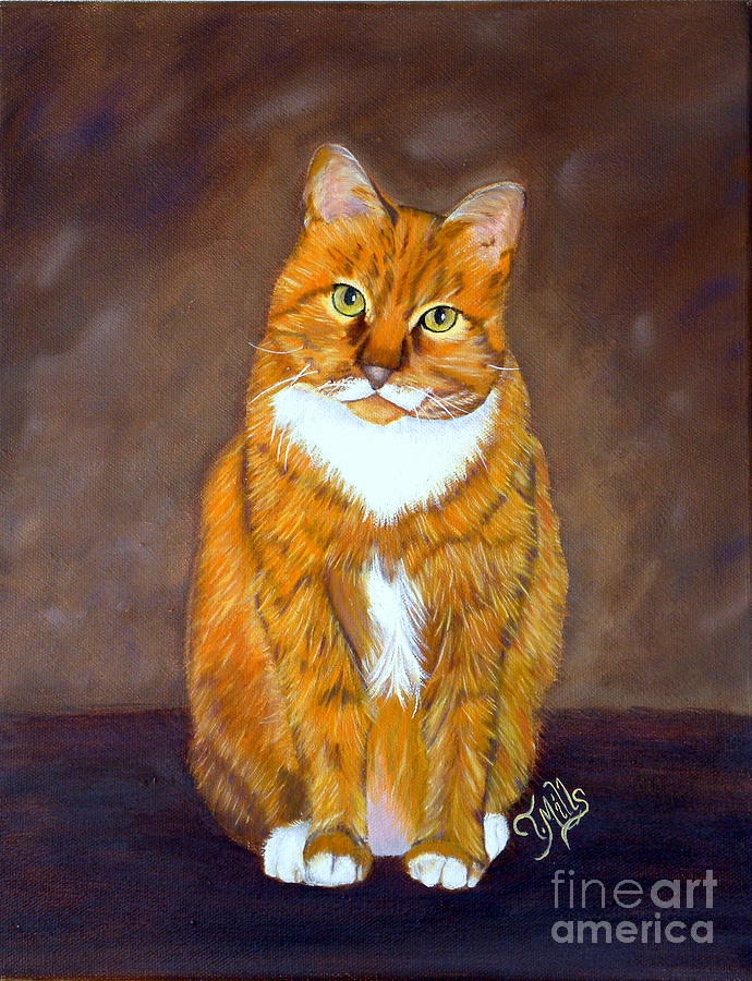 Manx Cat Painting by Terri Mills