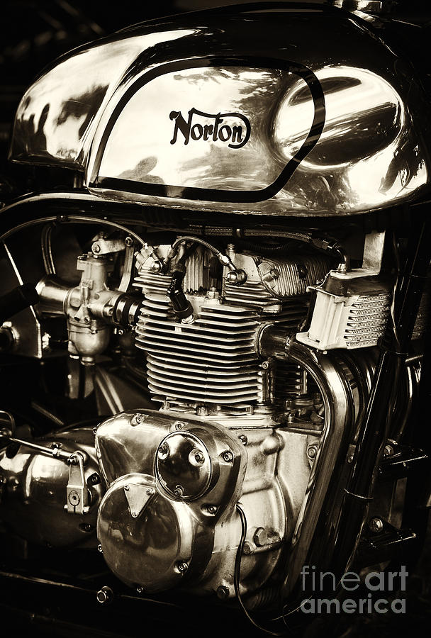 Black And White Photograph - Manx Norton Sepia by Tim Gainey