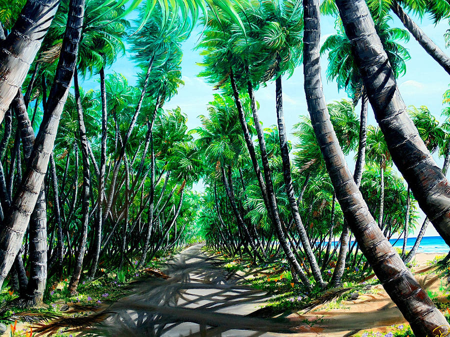 Coconut Trees Painting - Manzanilla Coconut Estate by Karin Dawn Kelshall- Best Coconut Trees Painting - Manzanilla Coconut Estate by Karin Dawn Kelshall- Best
