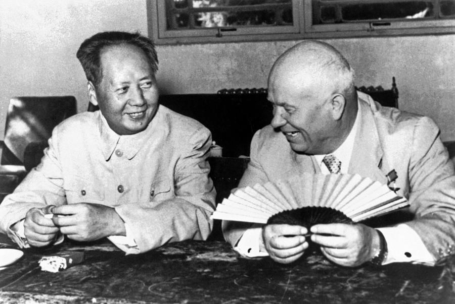 Mao And Khrushchev, 1958 by Granger