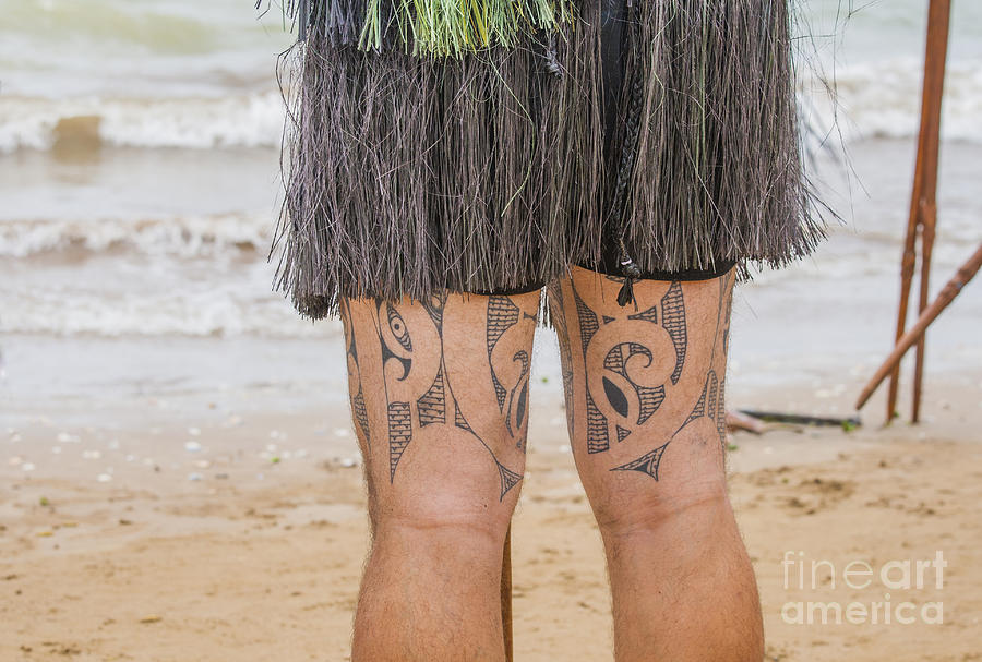 Maori with tattoos on both legs Photograph by Patricia Hofmeester