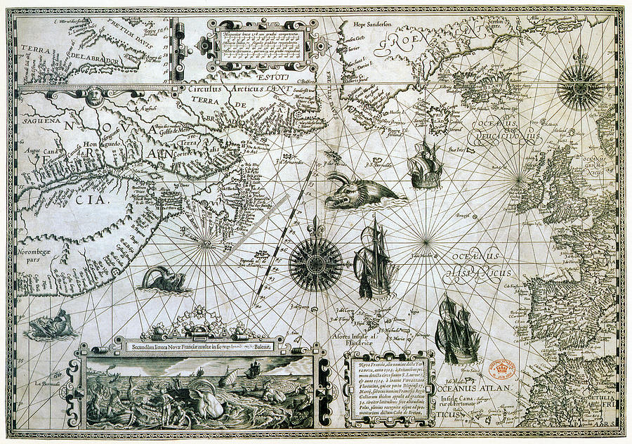 Map Canada, C1594 Painting by Granger