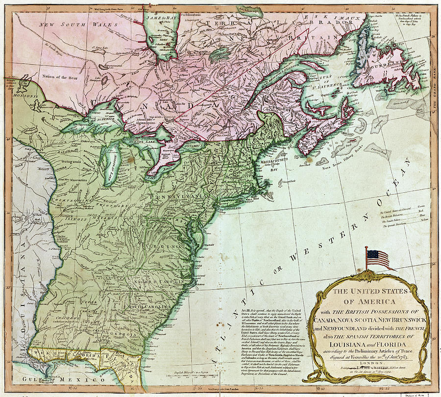 Map East Coast, 1794 Painting by Granger - Pixels