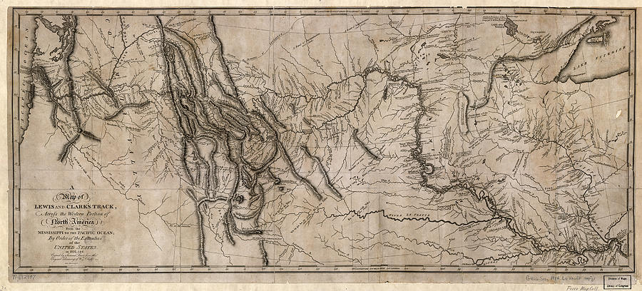 Map Painting - Map Lewis And Clark, 1814 by Granger