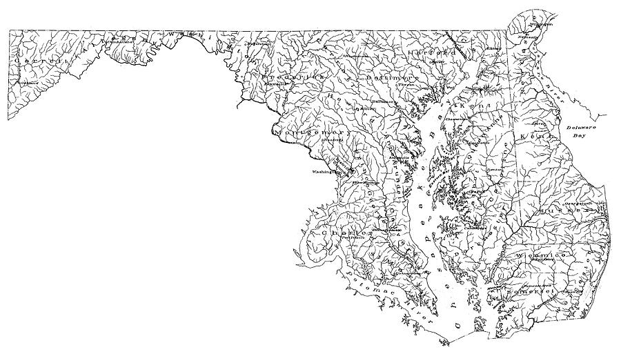 Map Maryland, 1893 by Granger