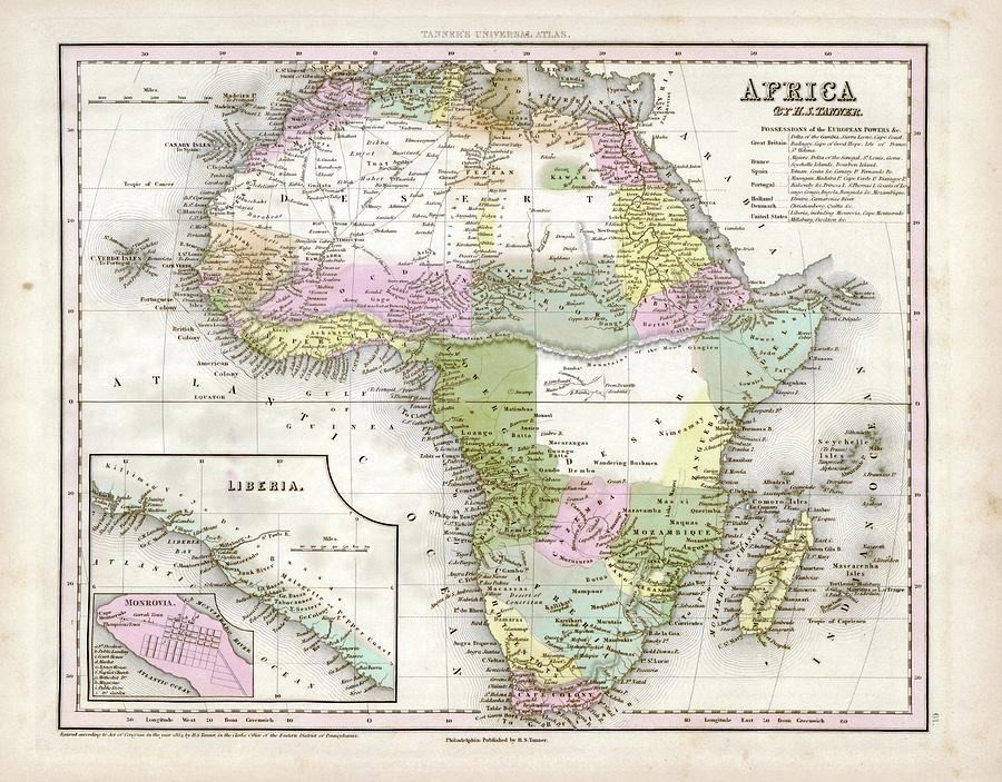 Map Photograph - Map Of Africa by Library Of Congress, Geography And Map Division