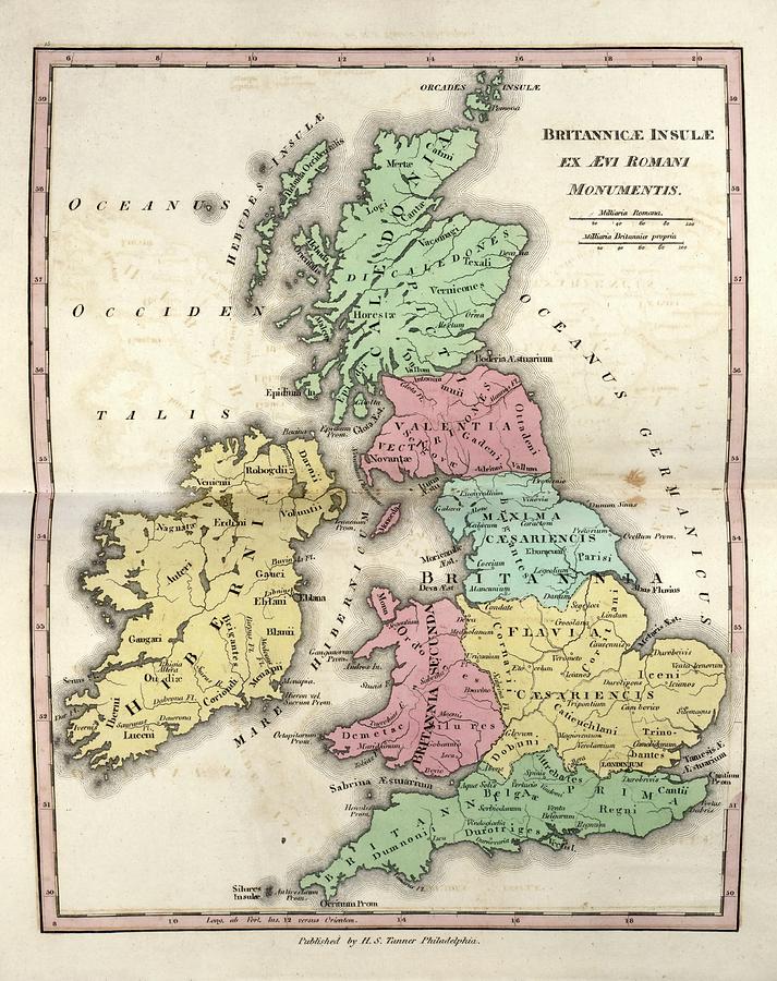 Map Of Ancient Britannia Photograph by Library Of Congress, Geography And Map Division