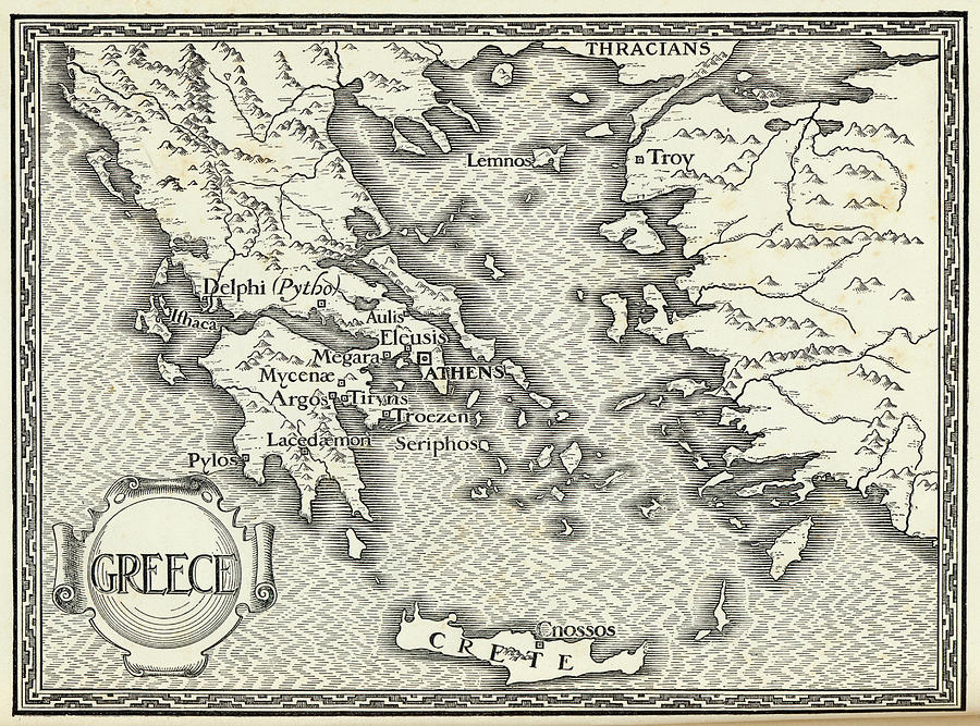 Map Of Ancient Greece Mary Evans Picture Library 