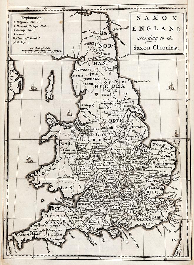 Map Of Anglo-saxon England Photograph by Middle Temple Library
