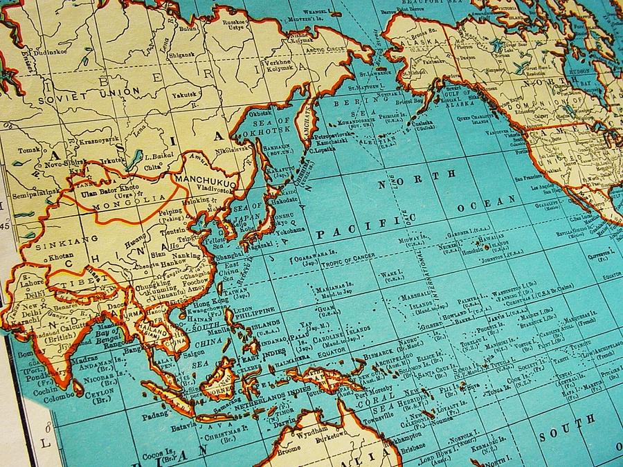 Map of Asia 1942 Photograph by Ftwitty