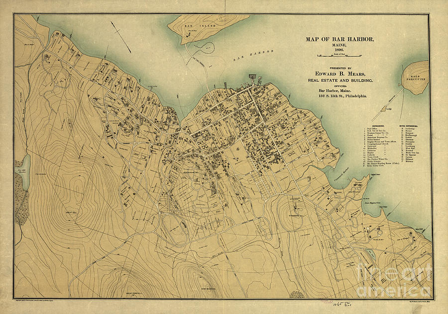 Map of Bar Harbor Maine 1896 Photograph by Edward Fielding