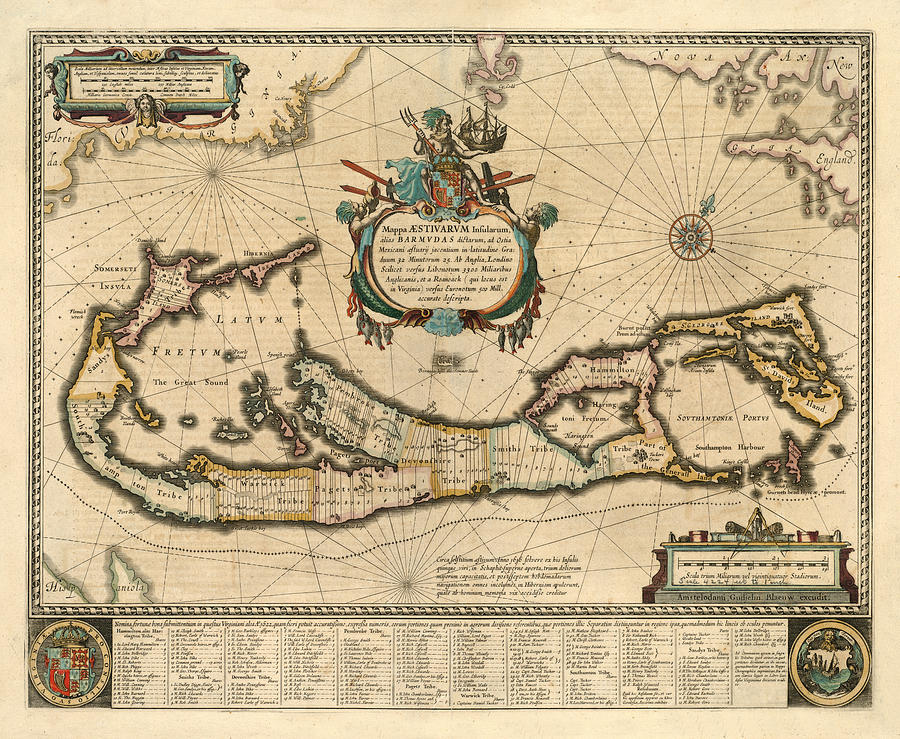 Map of Bermuda 1662 Photograph by Andrew Fare