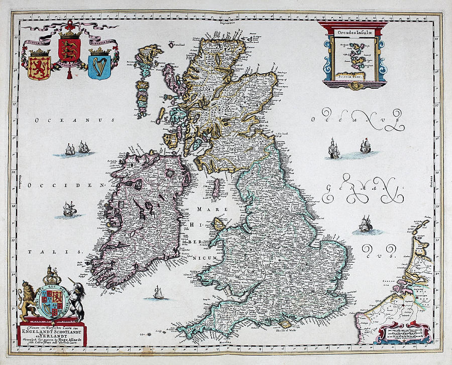 Map of British Isles - 1665 Mixed Media by Charlie Ross