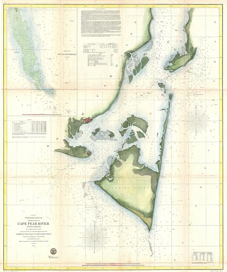 Map of Cape Fear and Vicinity North Carolina Photograph by Paul Fearn ...