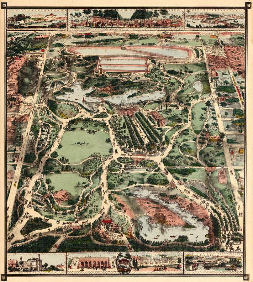 Map of Central Park 1860 Photograph by Andrew Fare