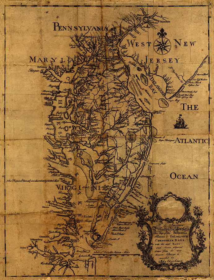 Map of Chesapeake Bay 1774 Photograph by Andrew Fare
