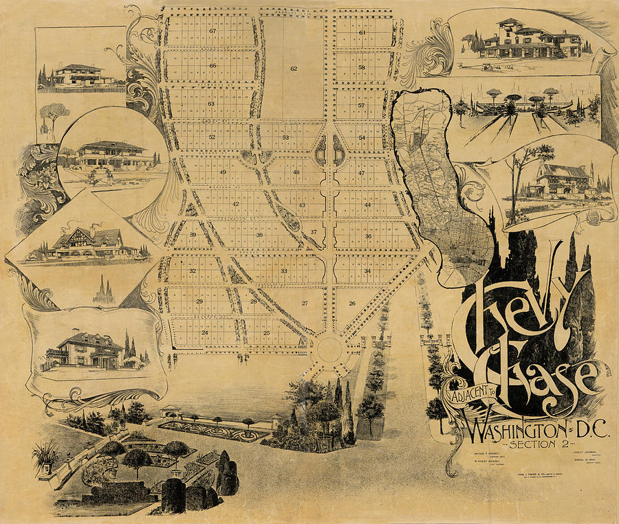Map of Chevy Chase 1890 Photograph by Andrew Fare