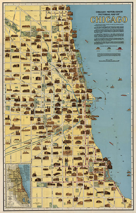 Map Of Chicago 1940 Photograph By Andrew Fare - Pixels