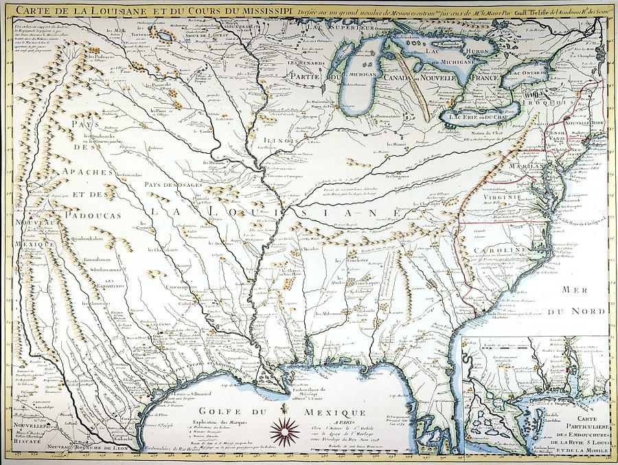 Map Of Colonial America Painting by Granger