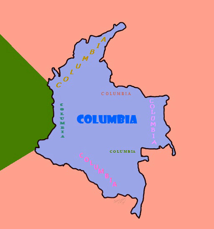 Map Of Columbia Painting