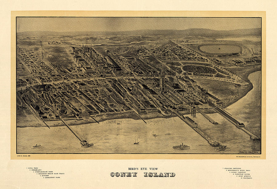 Map of Coney Island 1906 Photograph by Andrew Fare