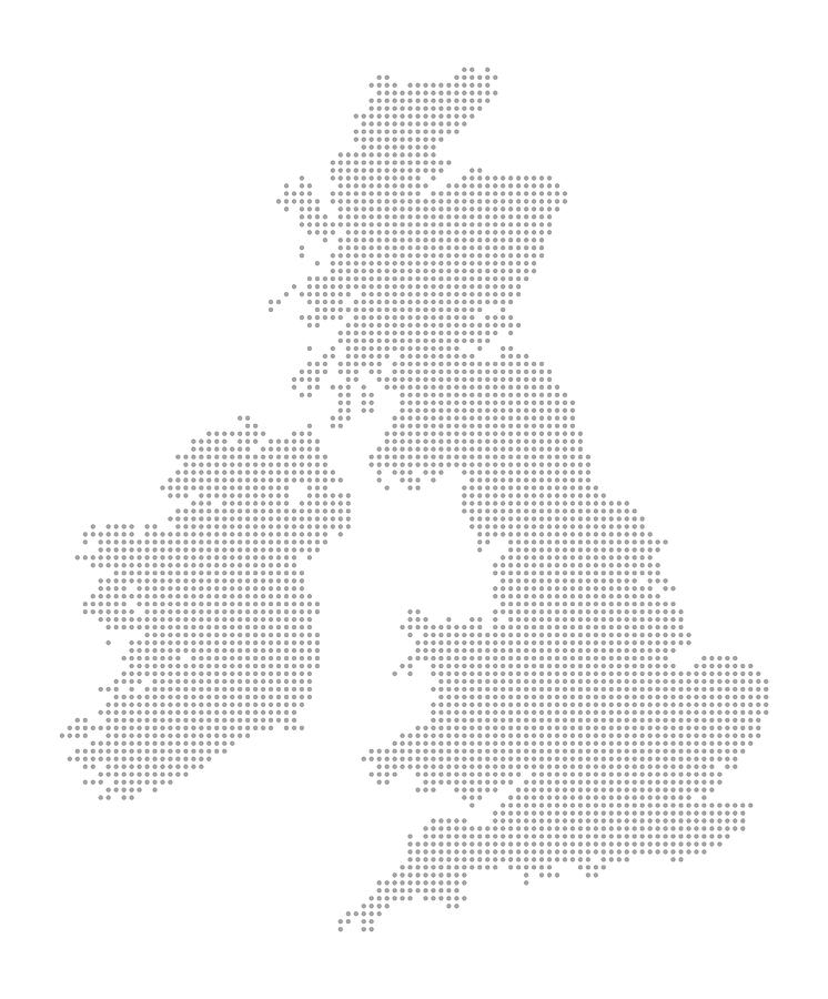 Map of Dots - United Kingdom of Great Britain and Ireland Drawing by Jamielawton