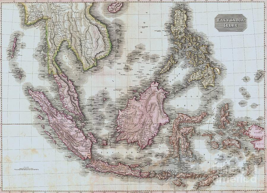 Map of East India Islands Drawing by Thea Recuerdo