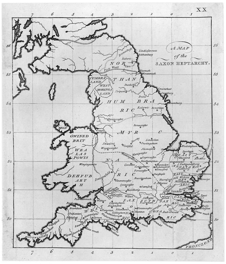 Map Of England And Wales Showing Drawing by Mary Evans Picture Library ...