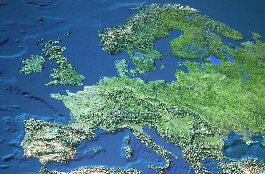 Map Photograph - Map Of Europe by Roman Nowina-Konopka