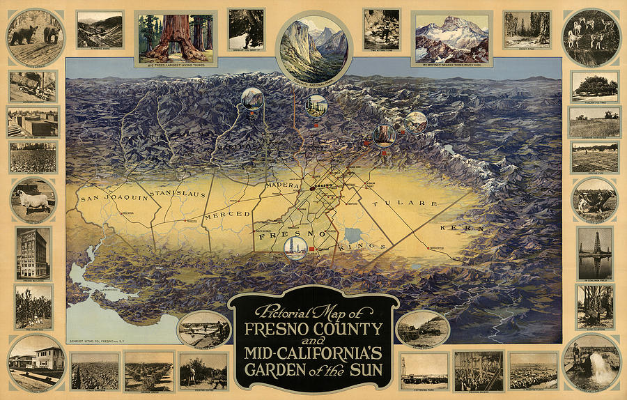 Map of Fresno 1919 Photograph by Andrew Fare