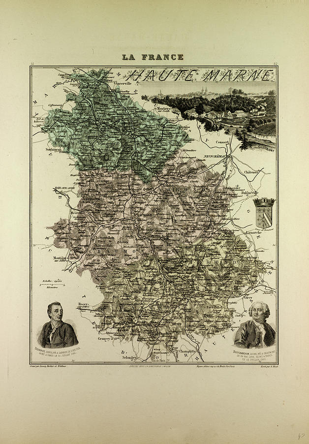 Map Of Haute Marne 1896 France Drawing by French School - Fine Art America