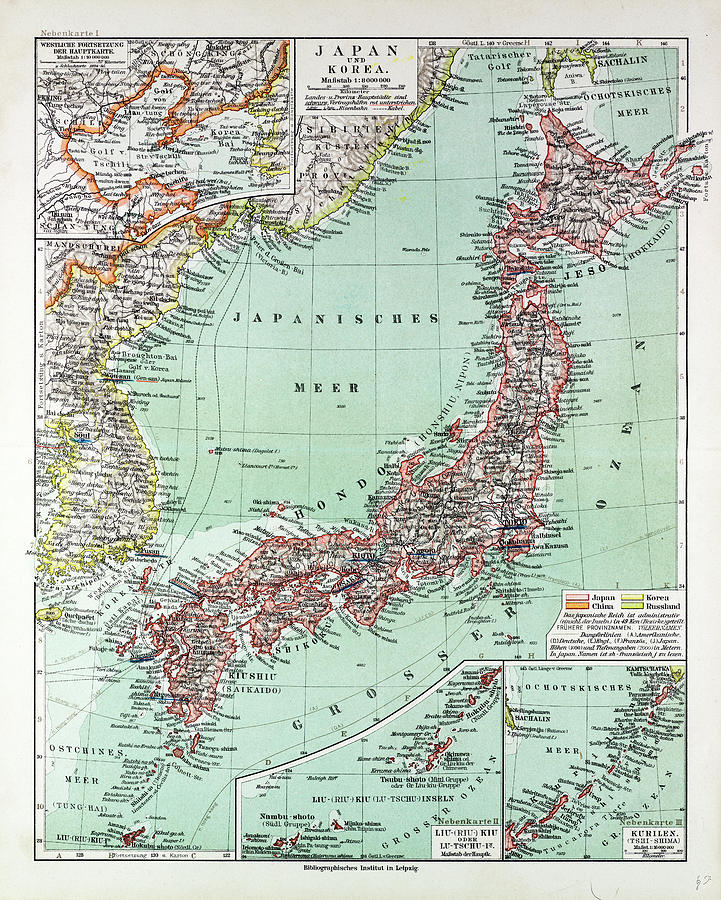 Map Of Japan 1899 Drawing by Japanese School - Fine Art America