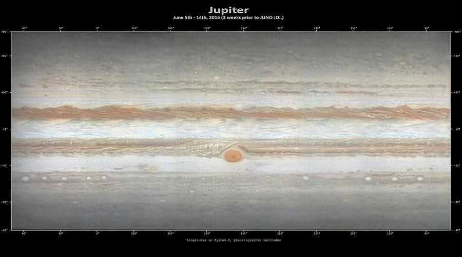 Map Of Jupiter Photograph by Damian Peach/science Photo Library