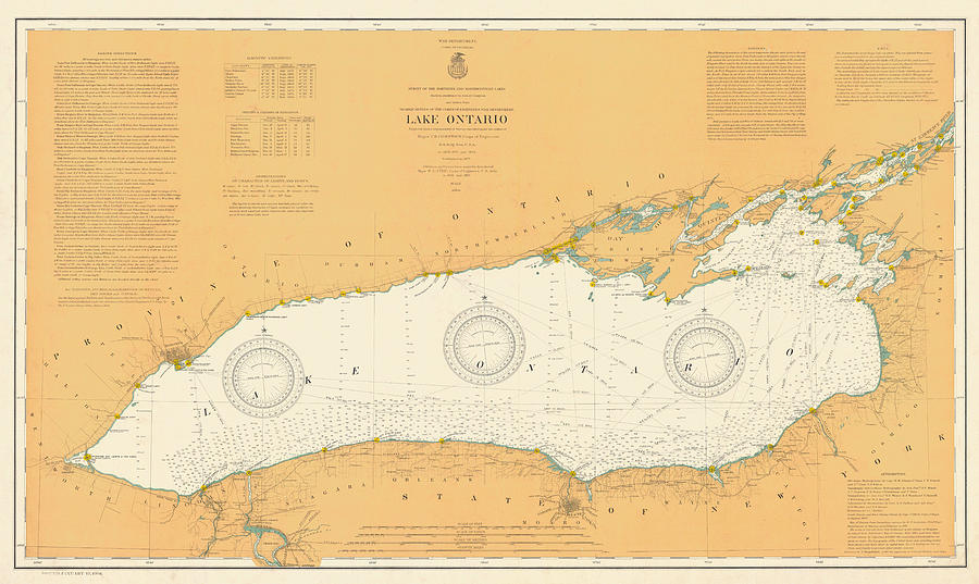 Map of Lake Ontario 1904 Photograph by Andrew Fare