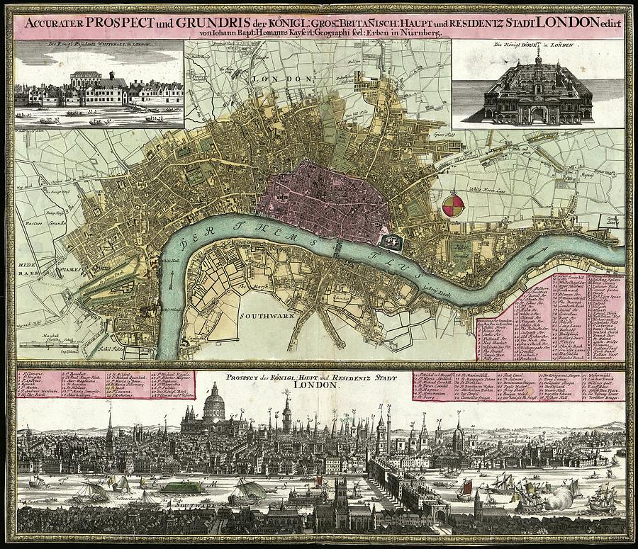 Map Of London Photograph by Library Of Congress, Geography And Map Division