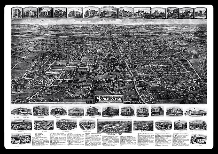 Antique Map of Manchester Connecticut 1914 Photograph by Phil Cardamone