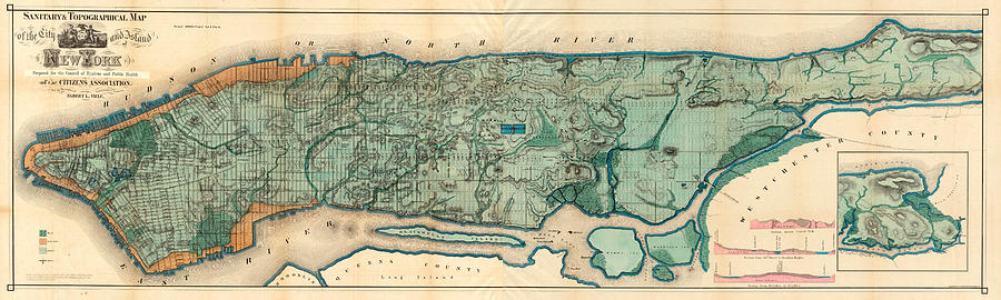 Map Of Manhattan Painting