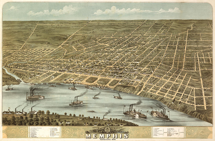 Map Of Memphis 1870 Photograph By Andrew Fare Fine Art America