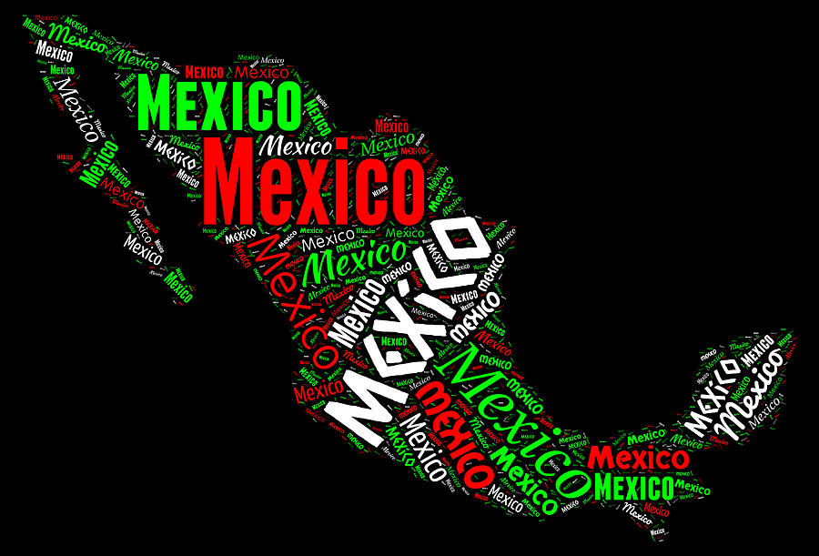 Map of Mexico Painting by Bruce Nutting