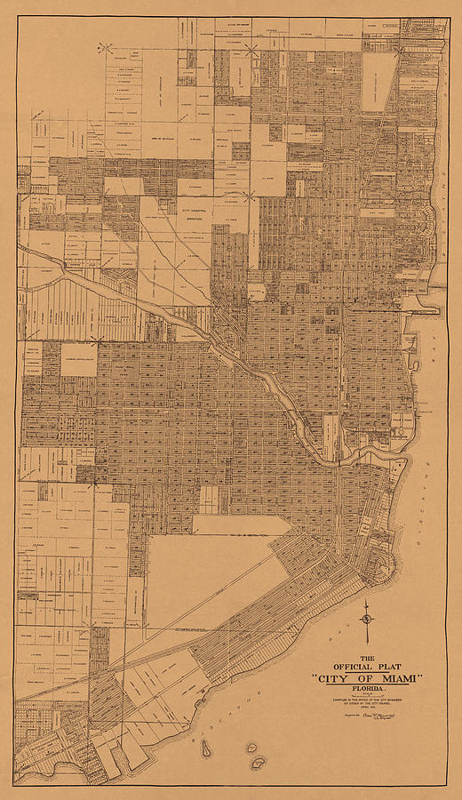Map of Miami 1918 Photograph by Andrew Fare