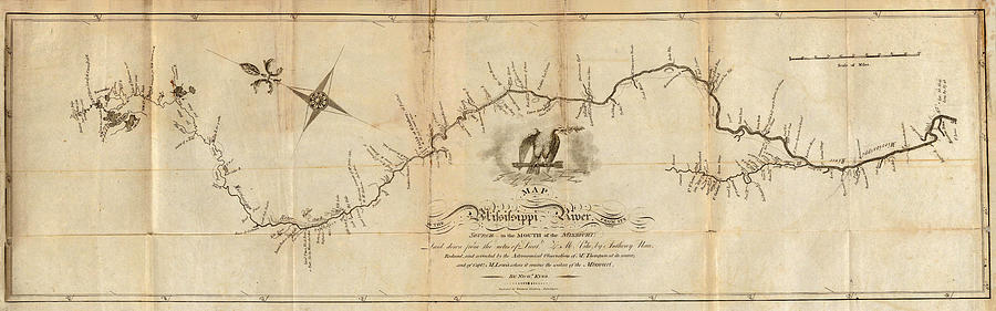 Map of Mississippi River 1810 Photograph by Andrew Fare